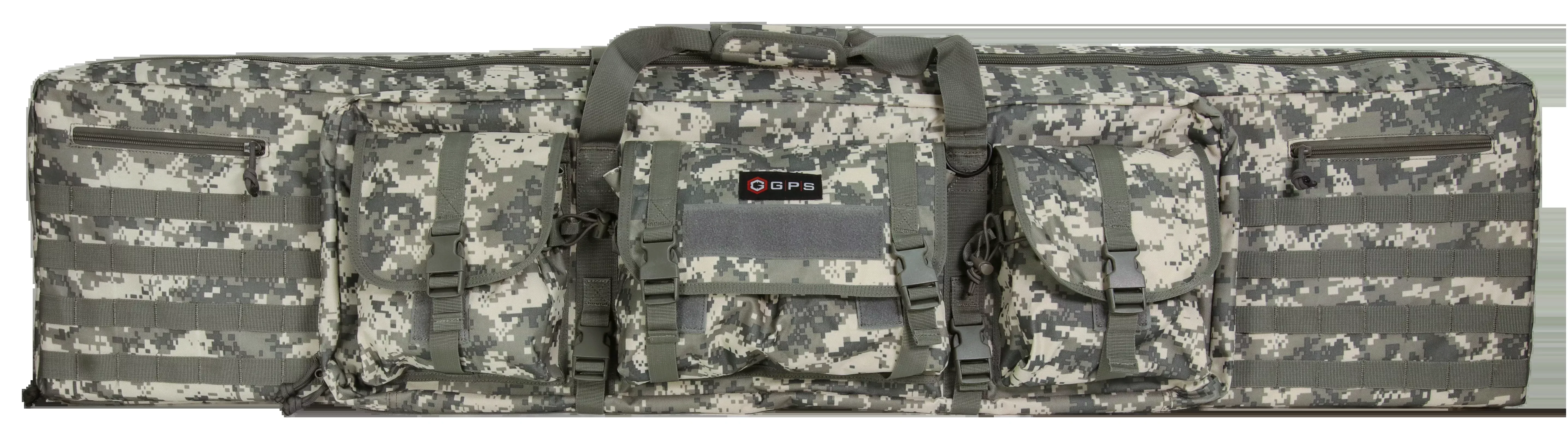 G*Outdoors GPS Tactical Double Rifle Case, 55 in 600D Polyester, MOLLE, Lockable Zippers DRC55ACU