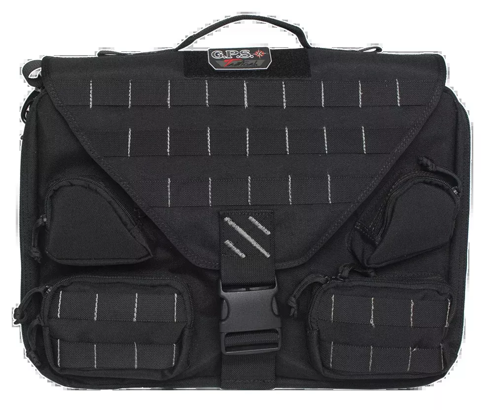 G*Outdoors Tactical Briefcase with Handgun Holster, Padded Laptop, 1000D Polyester Teflon, Black – T1350BCB