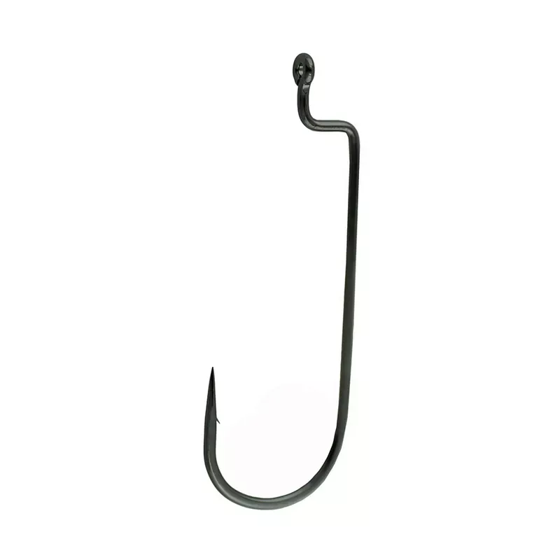 Gamakatsu Worm Hook Round Bend Offset Shank Black
