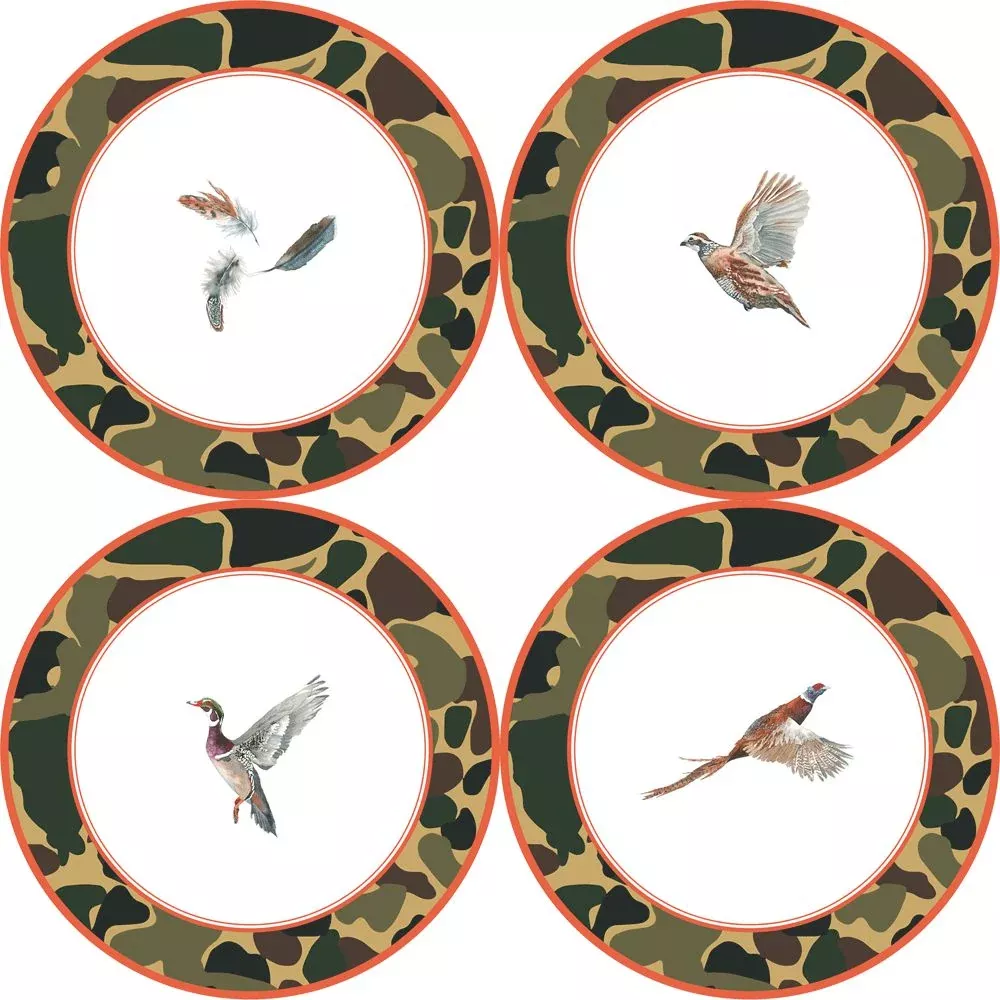 Game Birds & Feather Salad Plates (Set of 4)