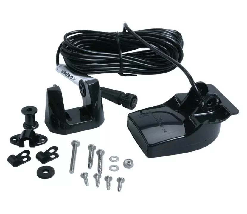Garmin 6-Pin Plastic Transom Mount Transducer with 30′ Cable• 010-10272-00