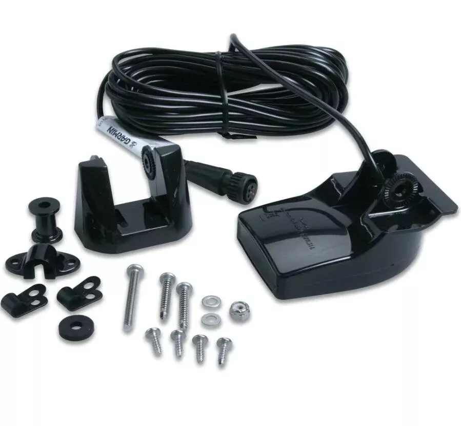 Garmin 8-Pin Plastic Transom Mount Transducer with 30′ Cable• 010-10272-10