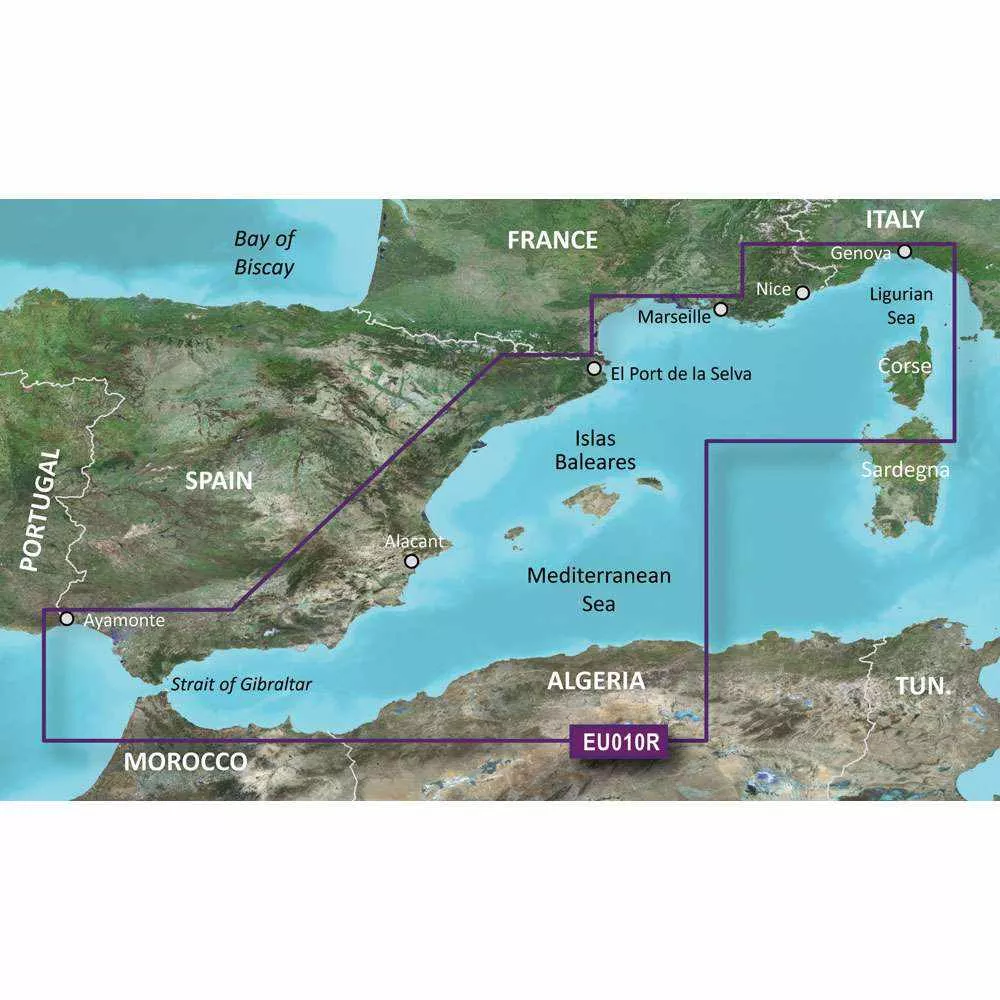 Garmin BlueChartg3 HD – HXEU010R – Spain Mediterranean Coast – microSD/SD – 010-C0768-20