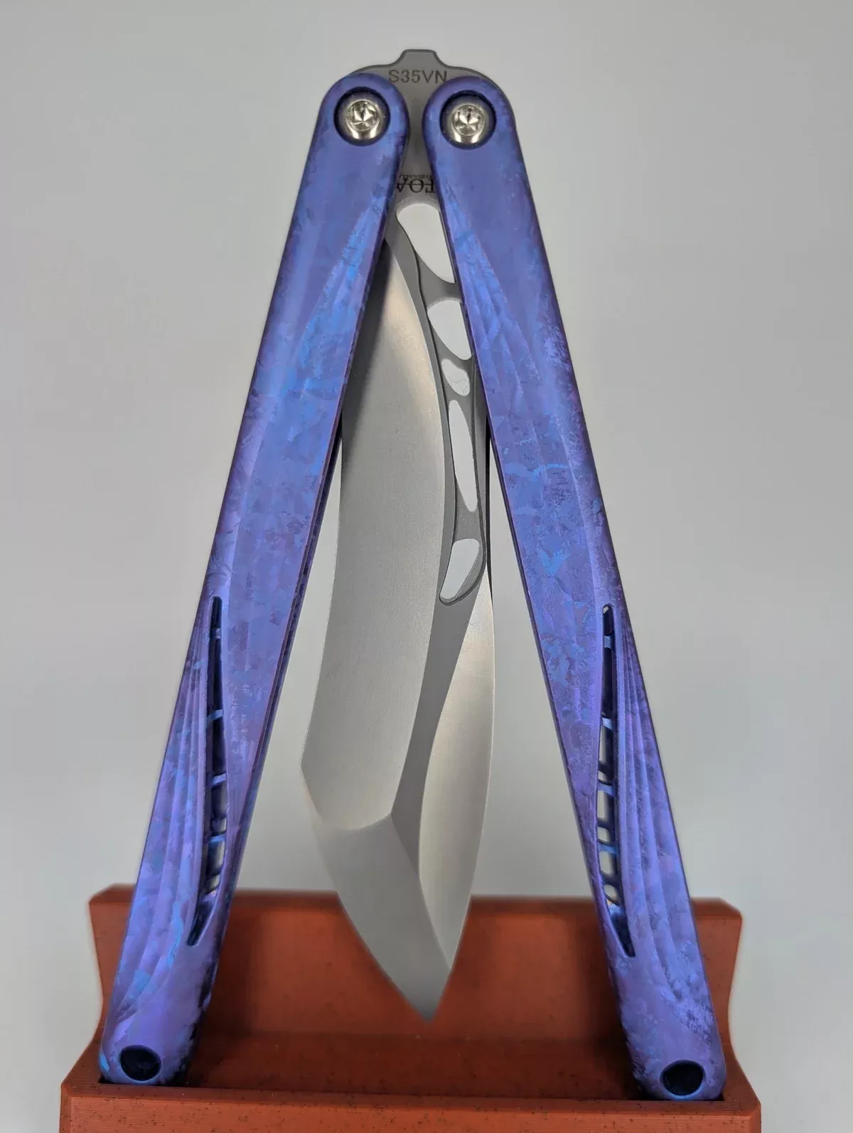 Gecko EDC Mono-Pulse Crystal Titanium False Blade Balisong