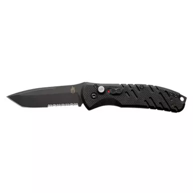 Gerber 30-000842N Propel Auto Knife 3.50" 420HC Tanto Partially Serrated Edge Blade, Black G10 Handle
