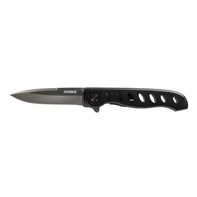 Gerber Evo Jr. Folding Knife 2.75" Drop Point Blade, Black Aluminum Handle