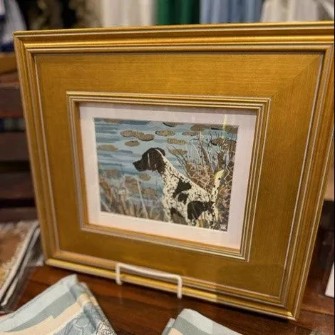 German Shorthair At Pond Framed Artwork