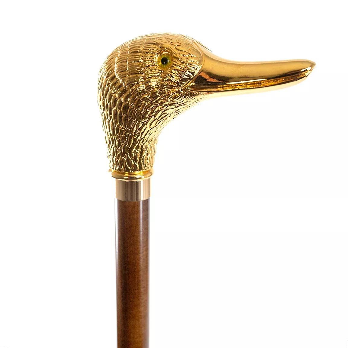 Gilt Finish Animal Head Walking Stick