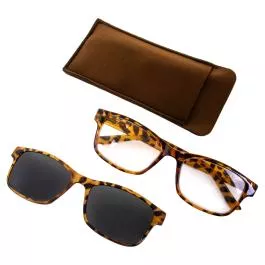 Global Vision Polarized Reading Glasses – Brown Frame – Clear/Smoke Lens – Polycarbonate – +2.00
