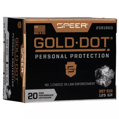 Gold Dot 23918GD Personal Protection 357 Sig 125 GR JHP 20 Rounds