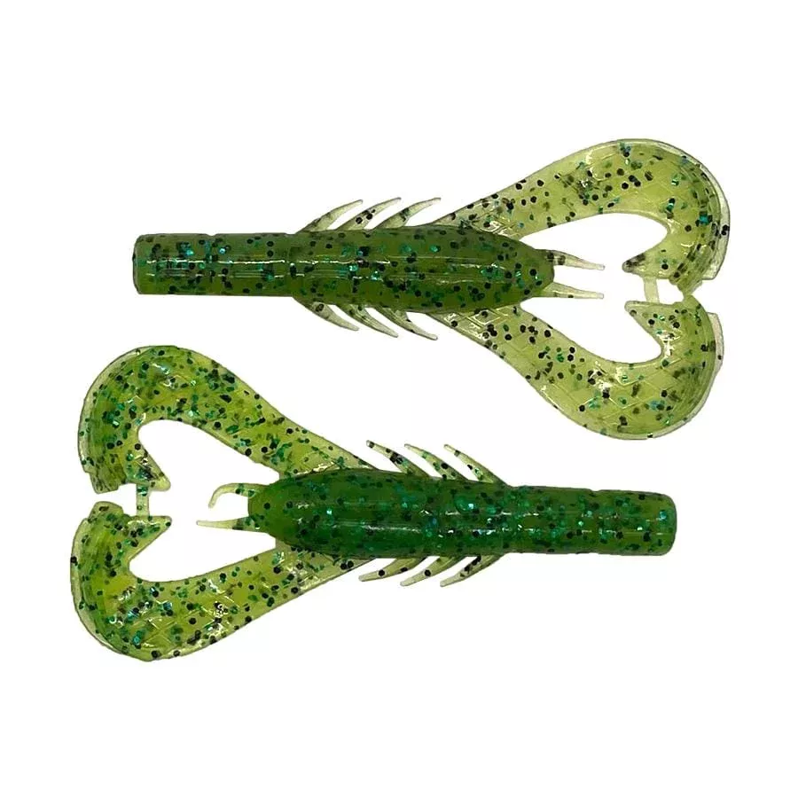 Googan Squad Kickin’ Craw 4″ – Chartreuse Pepper Green #GKC-CPG