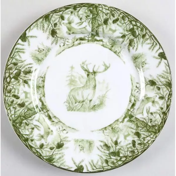 Green Deer 8" Salad/Dessert Plate