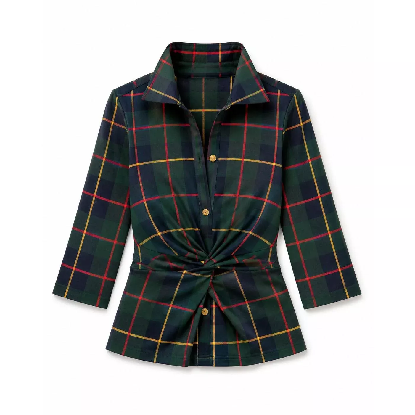 Gretchen Scott Twist & Shout Top Plaidly Cooper