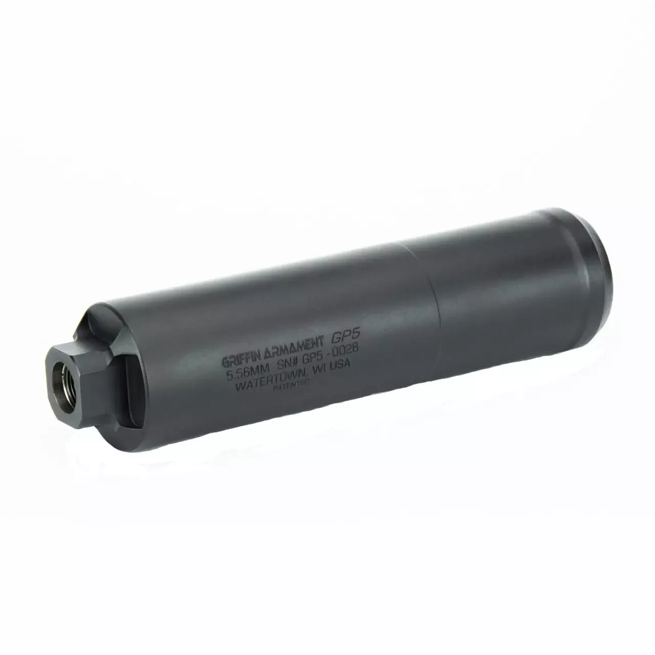 Griffin Armament GP5 5.56MM Direct Thread Suppressor 5.56mm .223, .22 Cal Matte