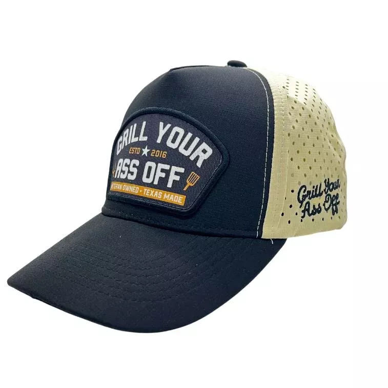 Grill Your Ass Off Hat – Khaki/Black #HATGYAOKHBL