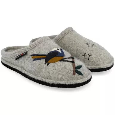 HAFLINGER Songbird Silver Gray Slippers (313094-84)