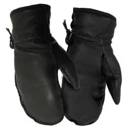 Hand Armor Gloves Women's Full Grain Deer Leather Mitten - Black - M