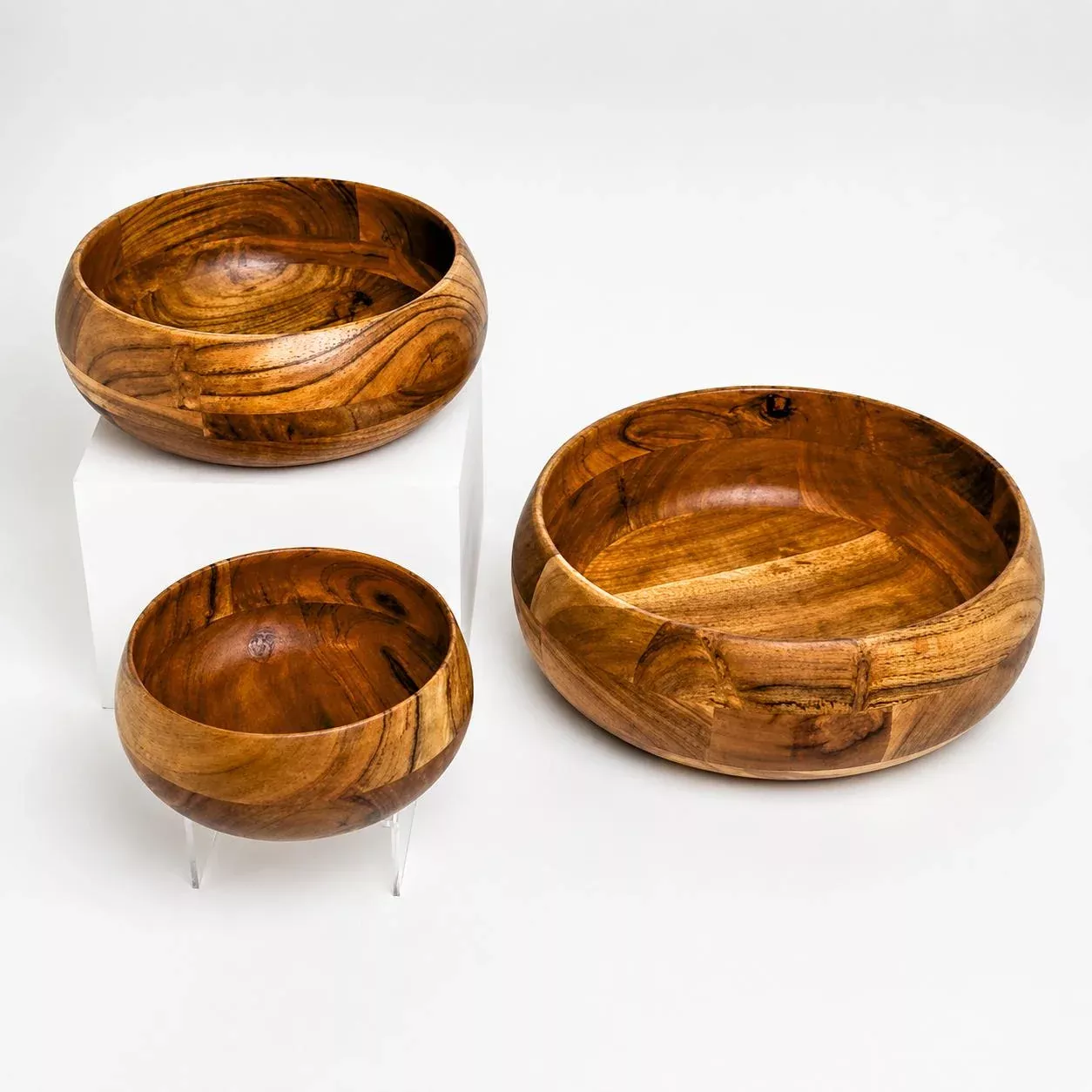 Handcrafted Wooden Bowls (Set of 3)