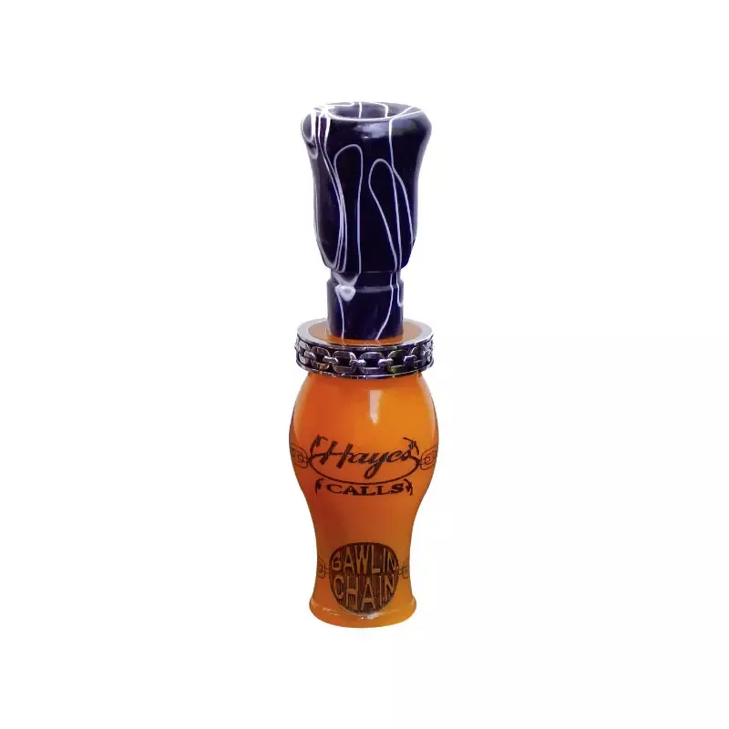Hayes Calls Bawlin Chain Duck Call Orange-Black Swirl