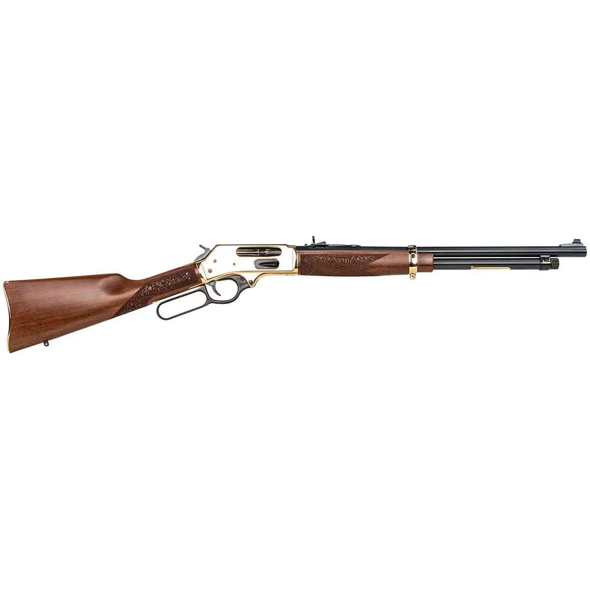 Henry Side Gate Lever Action 45-70 Gov Rifle 19.8″ 4+1 Brass Walnut