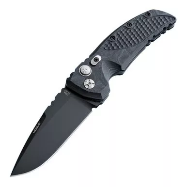 Hogue 34139 EX-A01 Automatic Folding Knife 3.50" Black CPM 154 Drop Point Blade, Black G-Mascus G10 Handle
