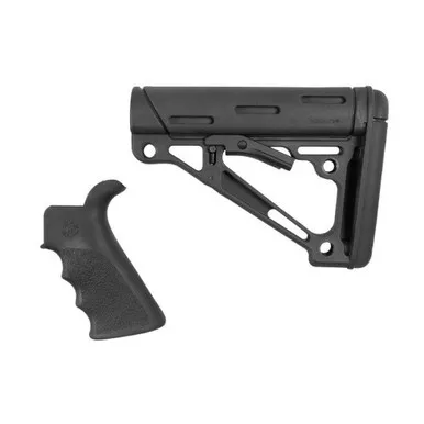 Hogue OverMolded Beavertail Grip & Collapsible Buttstock Kit (Commerical Buffer Tube) for AR-15/M16