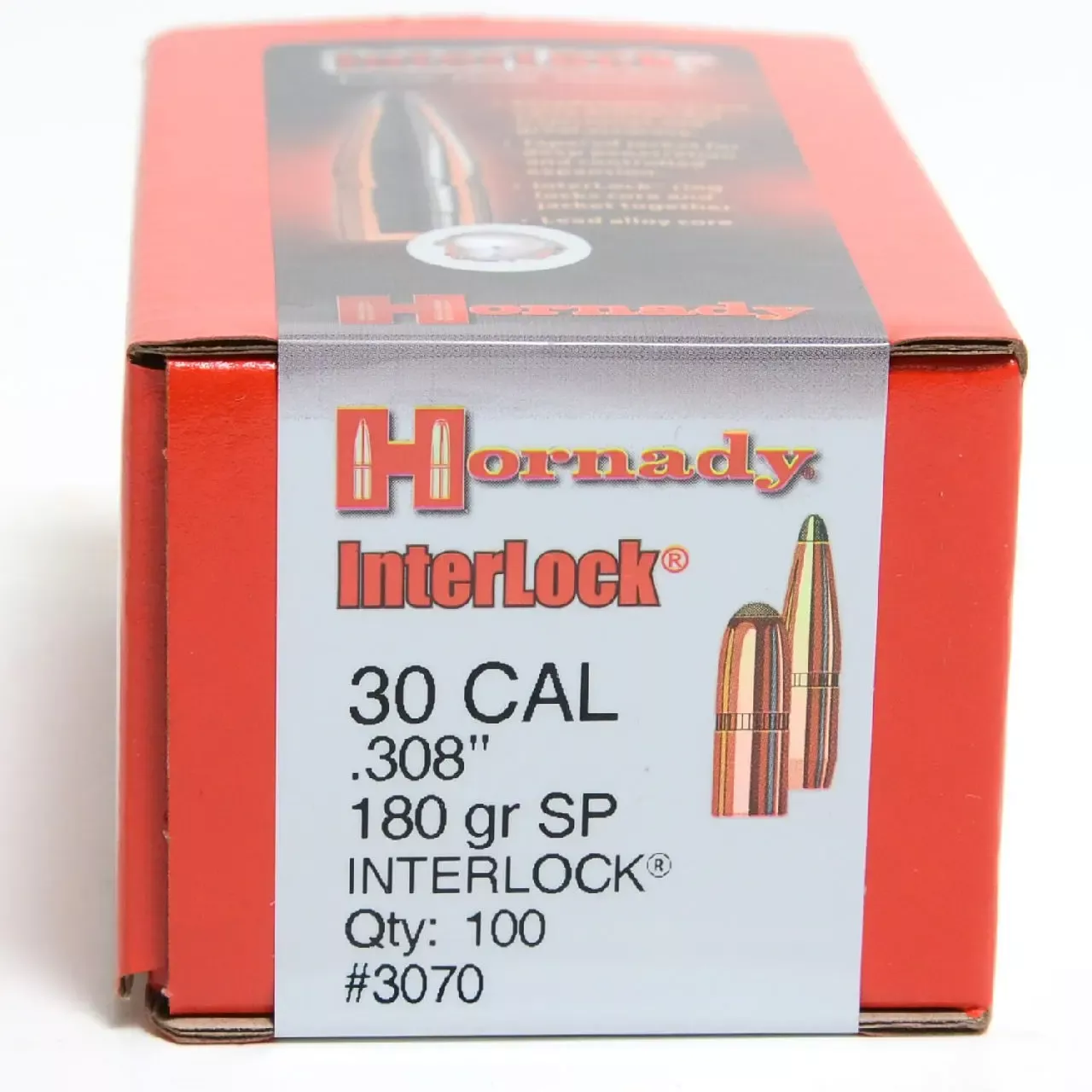 Hornady .30 Cal .308 180gr InterLock SP