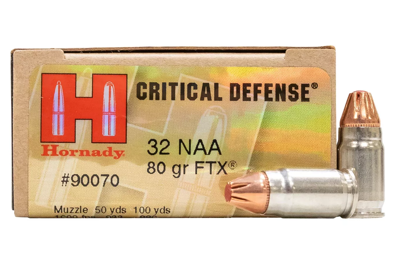 Hornady  32 NAA 80 gr FTX Critical Defense 20/Box