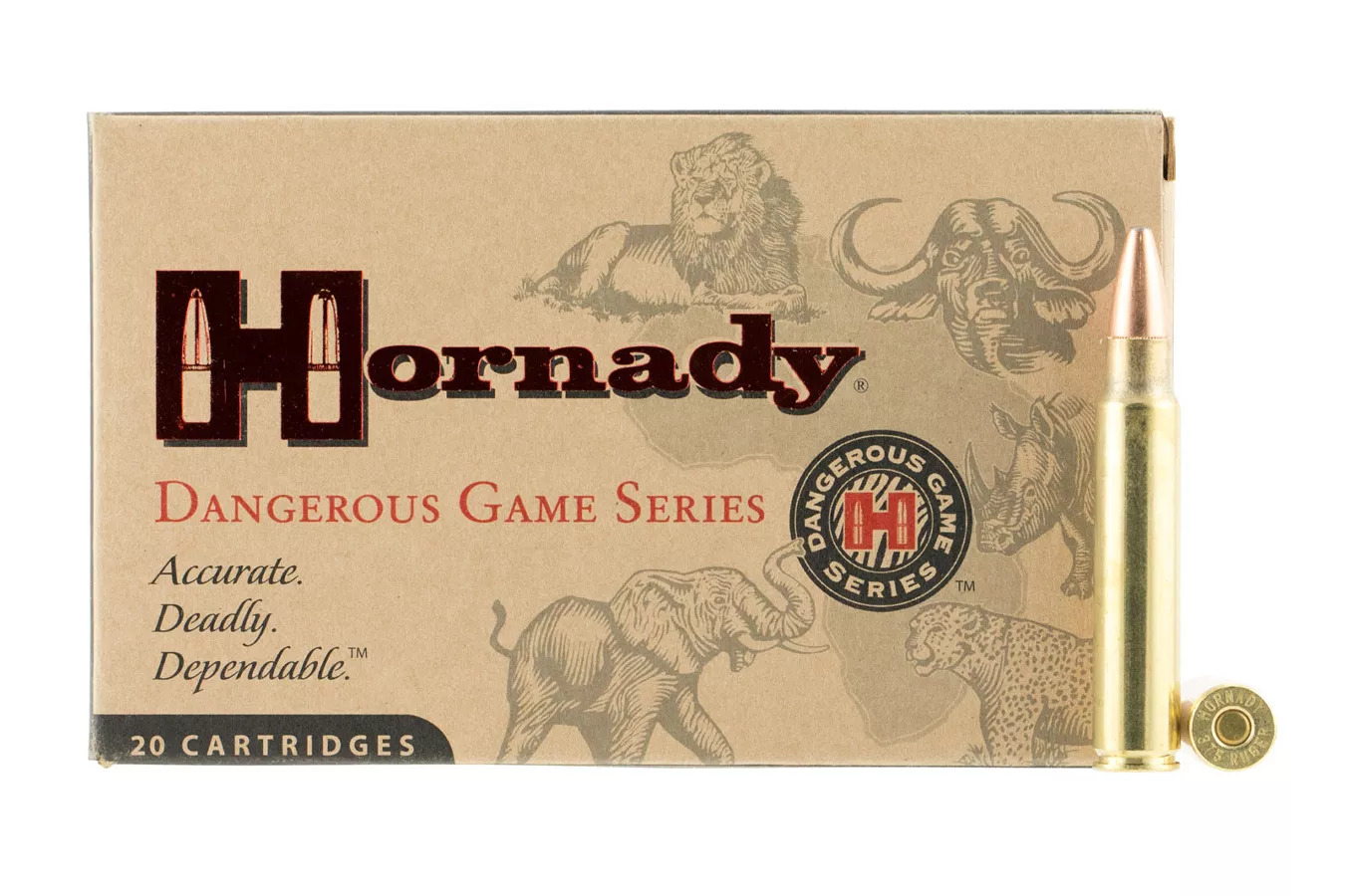 Hornady 375 Ruger 300gr Dangerous Game Solid 20/Box