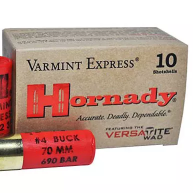 Hornady 86243 Varmint Express 12 Gauge 2.75″ 24 Pellets 4 Buck 10 Rounds