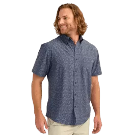 HUK Men's Kona Button-Down SS Shirt - Naval Academy - L