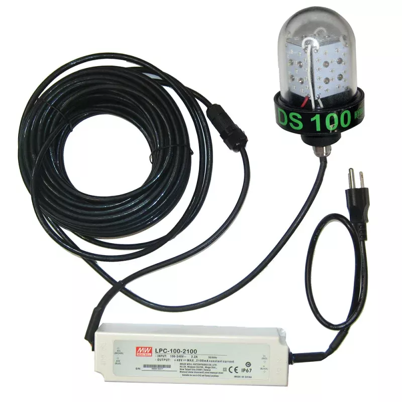 Hydro Glow DS100 100W/120VAC Underwater Dock Light – Green Sinking Style