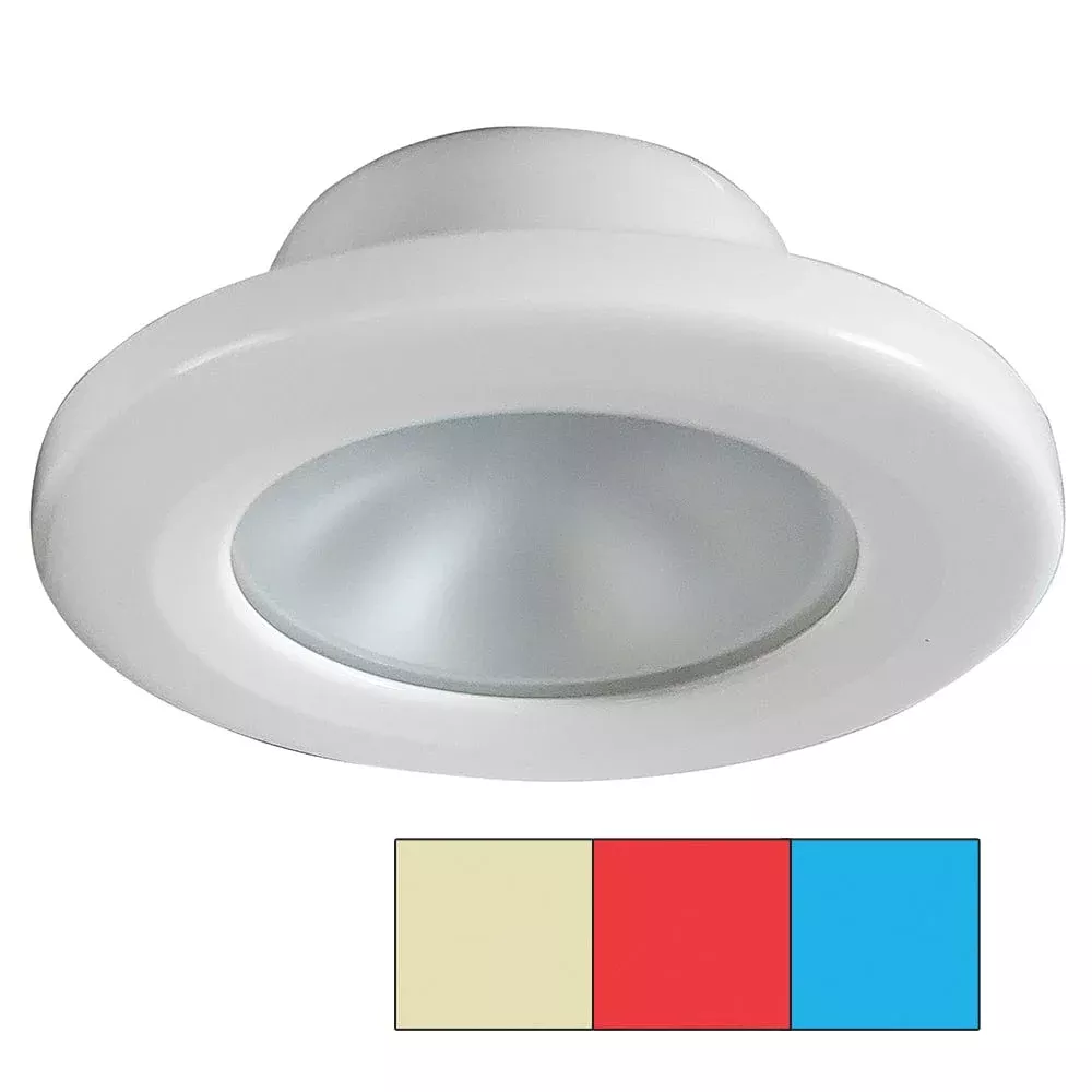 i2Systems Apeiron A3120 Screw Mount Light – Red, Warm White & Blue – White Finish