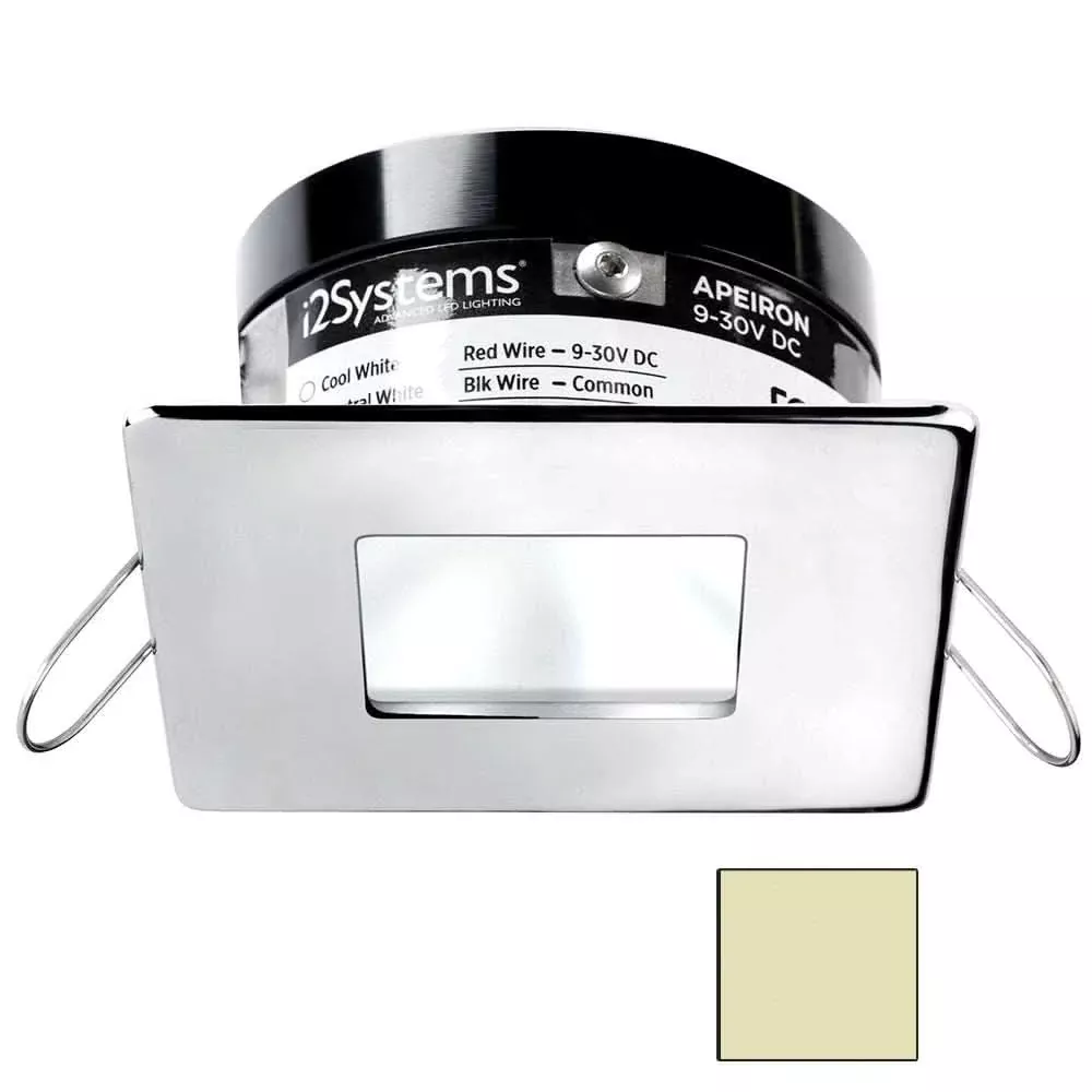 i2Systems Apeiron A503 3W Spring Mount Light - Square/Square - Warm White - Polished Chrome Finish - A503-14CBBR