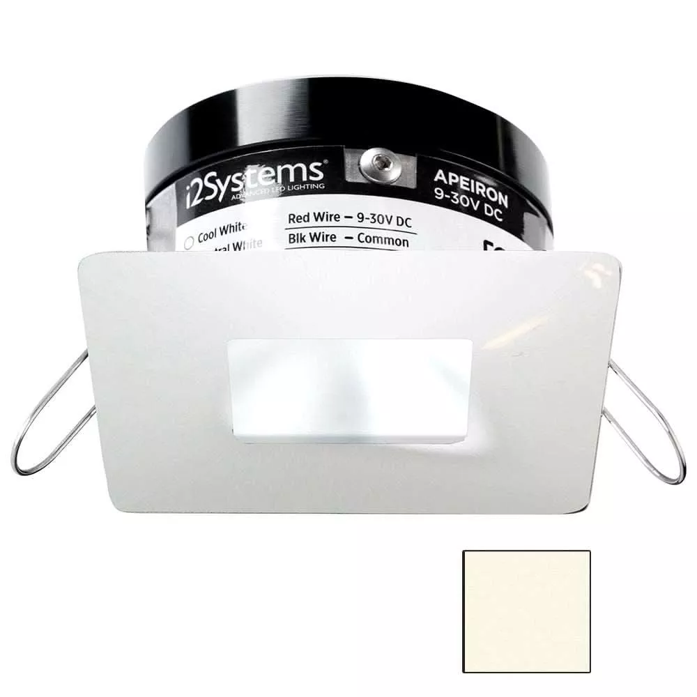 i2Systems Apeiron PRO A503 - 3W Spring Mount Light - Square/Square - Neutral White - White Finish - A503-34BBR