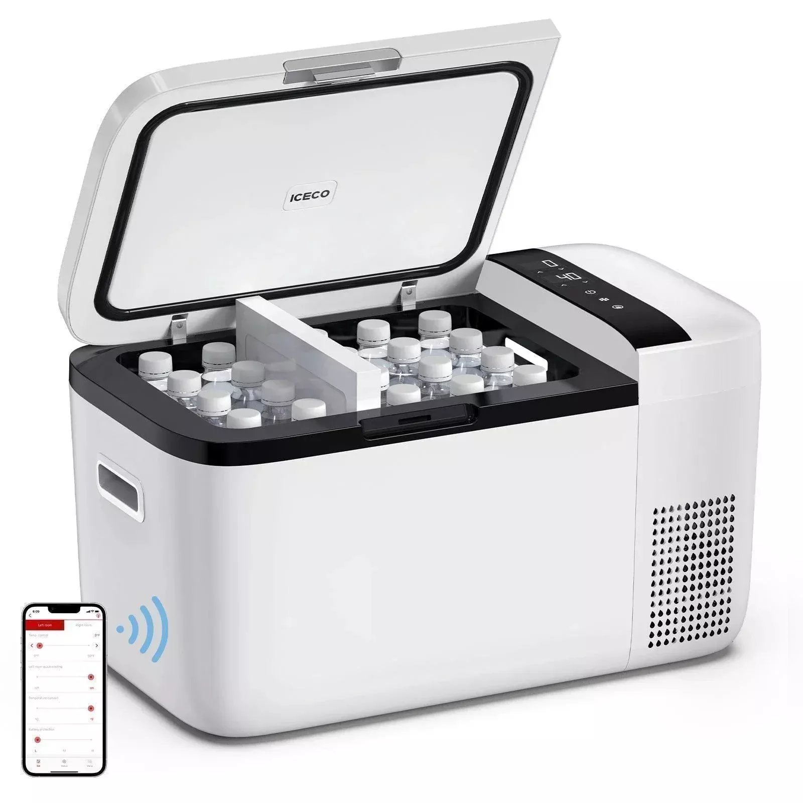 ICECO GO20 21QT Dual Zone 12V Portable Freezer (White) (SC)