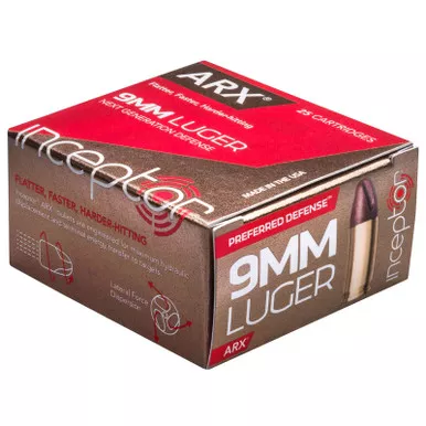 Inceptor 9ARXBRLUG65 PD 9mm 65 GR ARX 25 Rounds