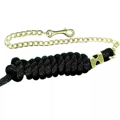 INTREPID INTERNATIONAL Braided Poly Lead 8" with 24" Brass Plate Chain