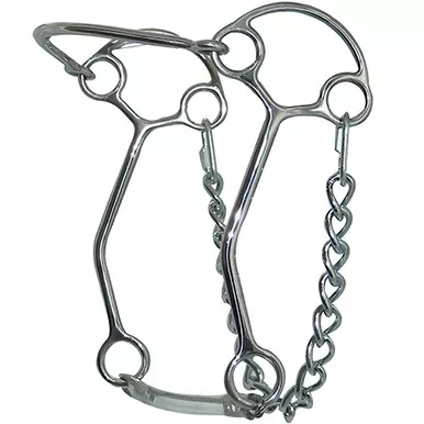 INTREPID INTERNATIONAL Hackamore Metal Drop Nose Side Pull Stainless Steel Bit (212081)
