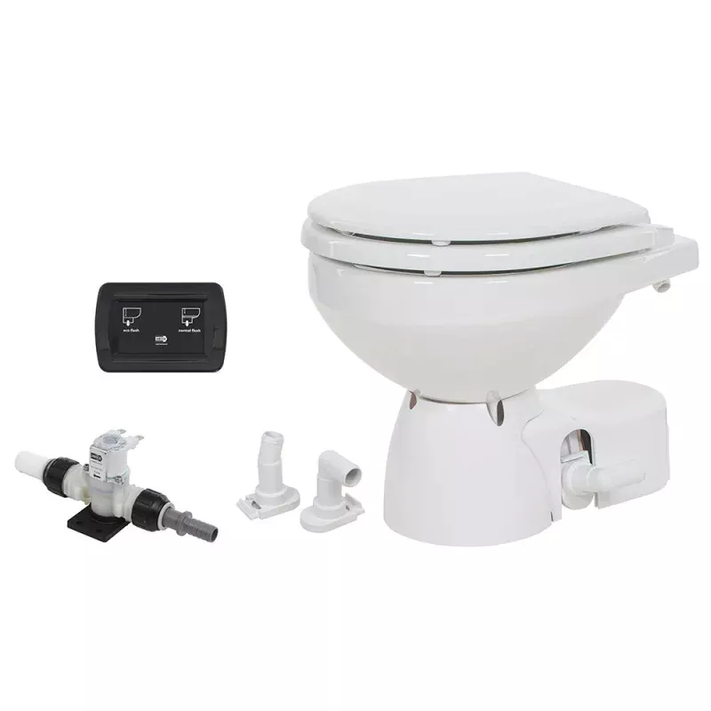 Jabsco Quiet Flush E2 Fresh Water Toilet Compact Bowl – 24V – Soft Close Lid