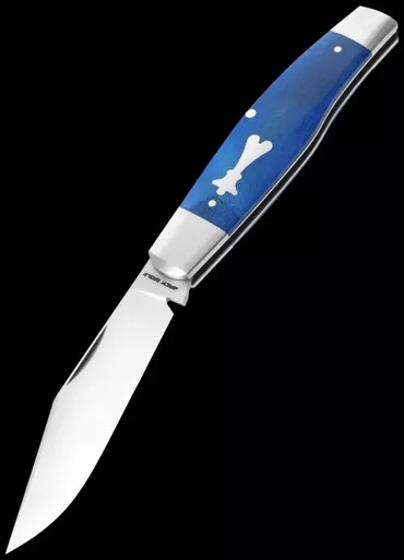 Jack Wolf Knives Stockman Smooth Blue Bone Folding Knife