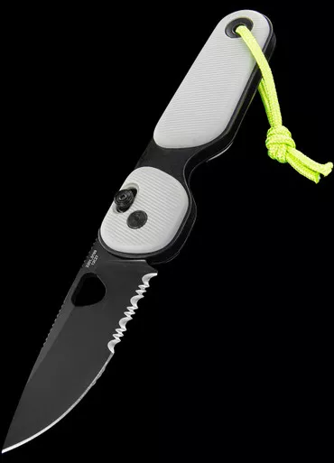 The James Brand 'The Redstone' Black Part-Serrated Folding Knife