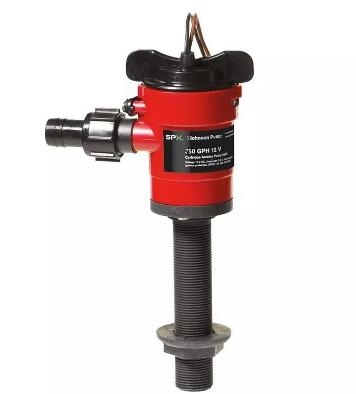 Johnson Pump 12V 750 GPH Electric Livewell Cartridge Impeller Aerator Pump• 28703