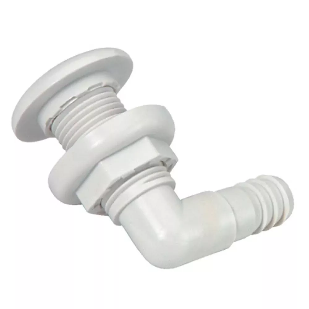 Johnson Pump Thru-Hull Connector - 3/4" - 90 Degree - White - 75035-00