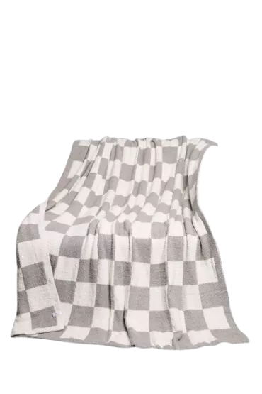 K Linn Accesories Gray Checkerboard Blanket #JCL4316G