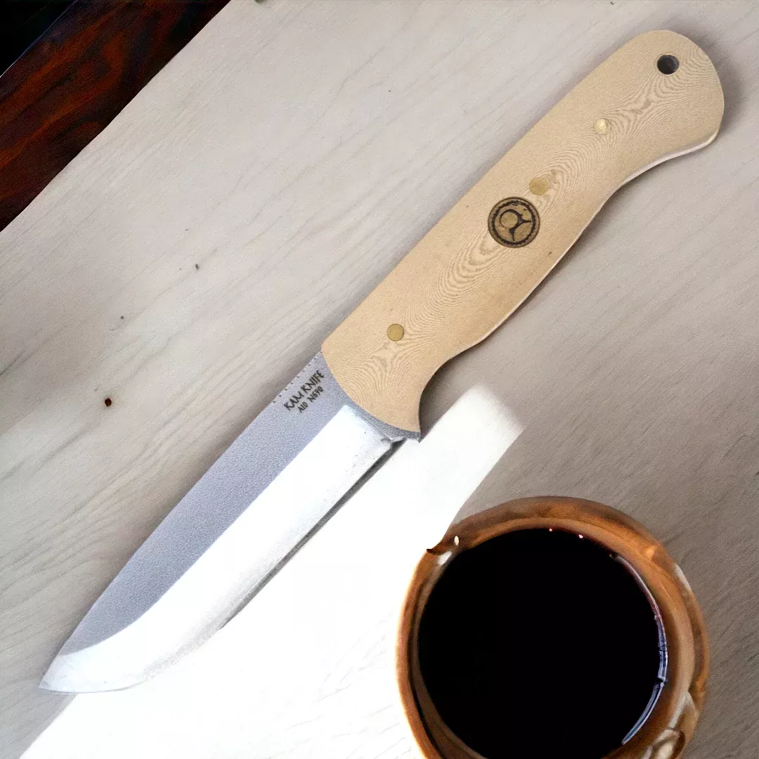 Kam Knife – A10 – N690 Steel – White Handle – Fixed Blade