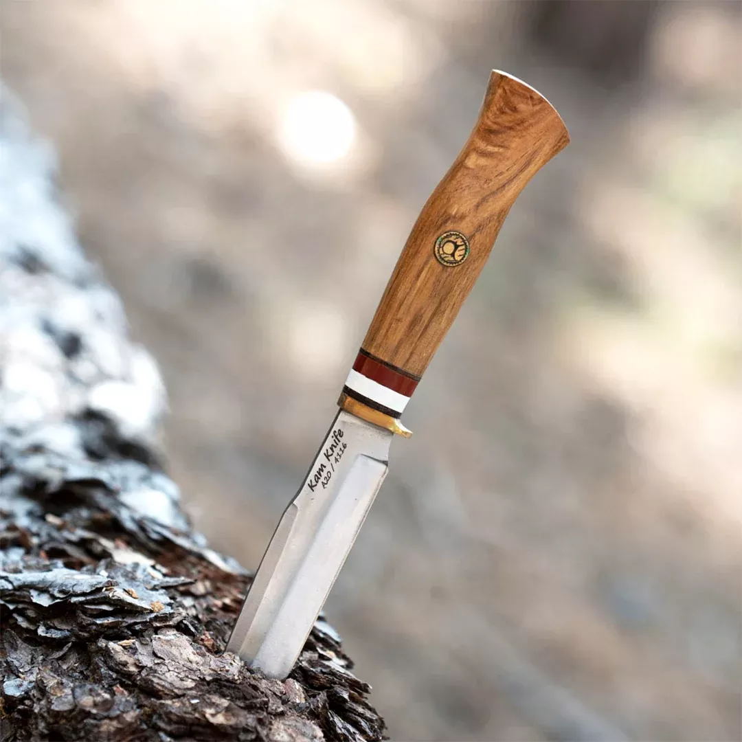 Kam Knife – A20 – 4116 Steel – Accacia Wood Handle – Fixed Blade