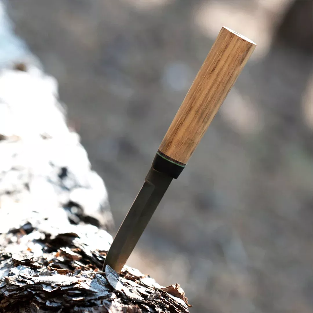 Kam Knife – P10 – Carbon Steel – Accacia Wood Handle – Fixed Blade Flat