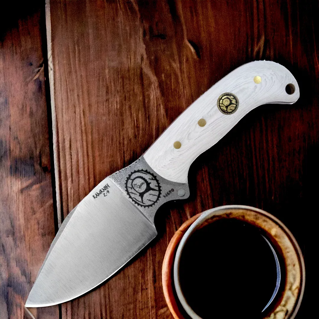 Kam Knife – Z9 – N690 Steel – White Handle – Fixed Blade