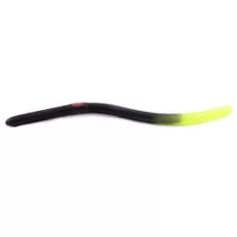 Kelly's Fire Tail™ Pre-Rigged Plastic Scented Worm - Black/Chartreuse Tail